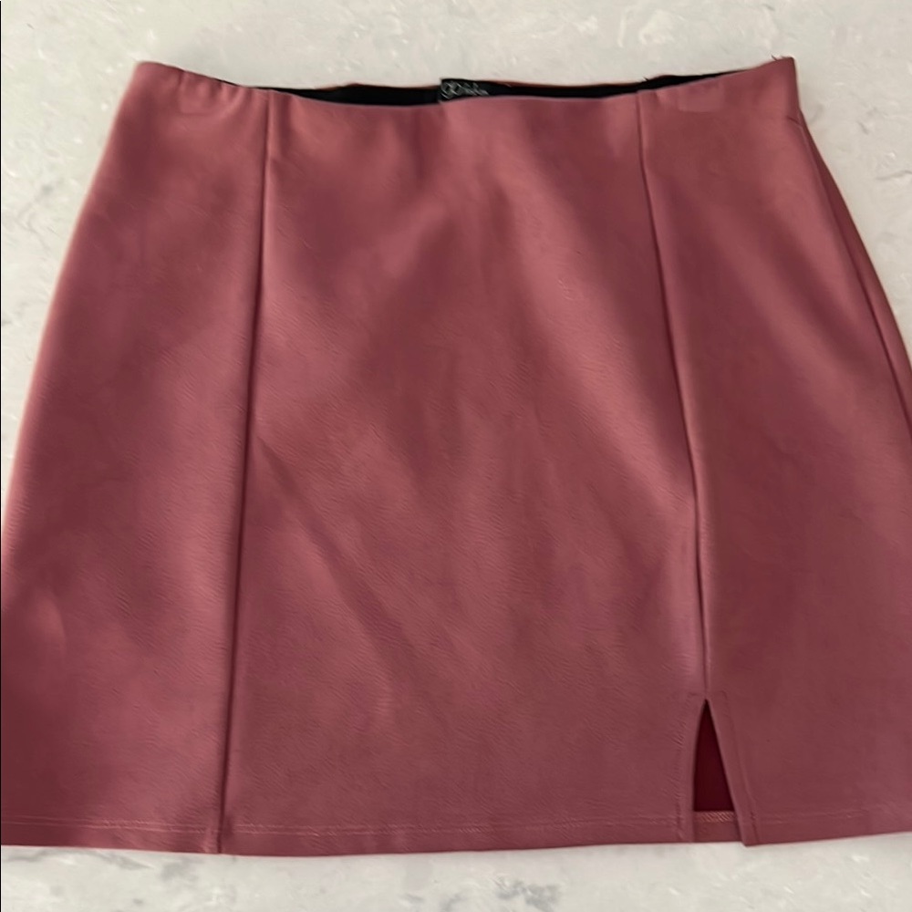 Pink Mini Pencil Skirt with Slit